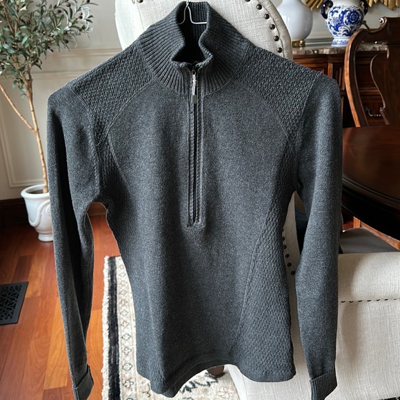 Eddie Bauer 🔥 1/4 Zip Up Grey Sweater Sz S - Picture 3 of 10